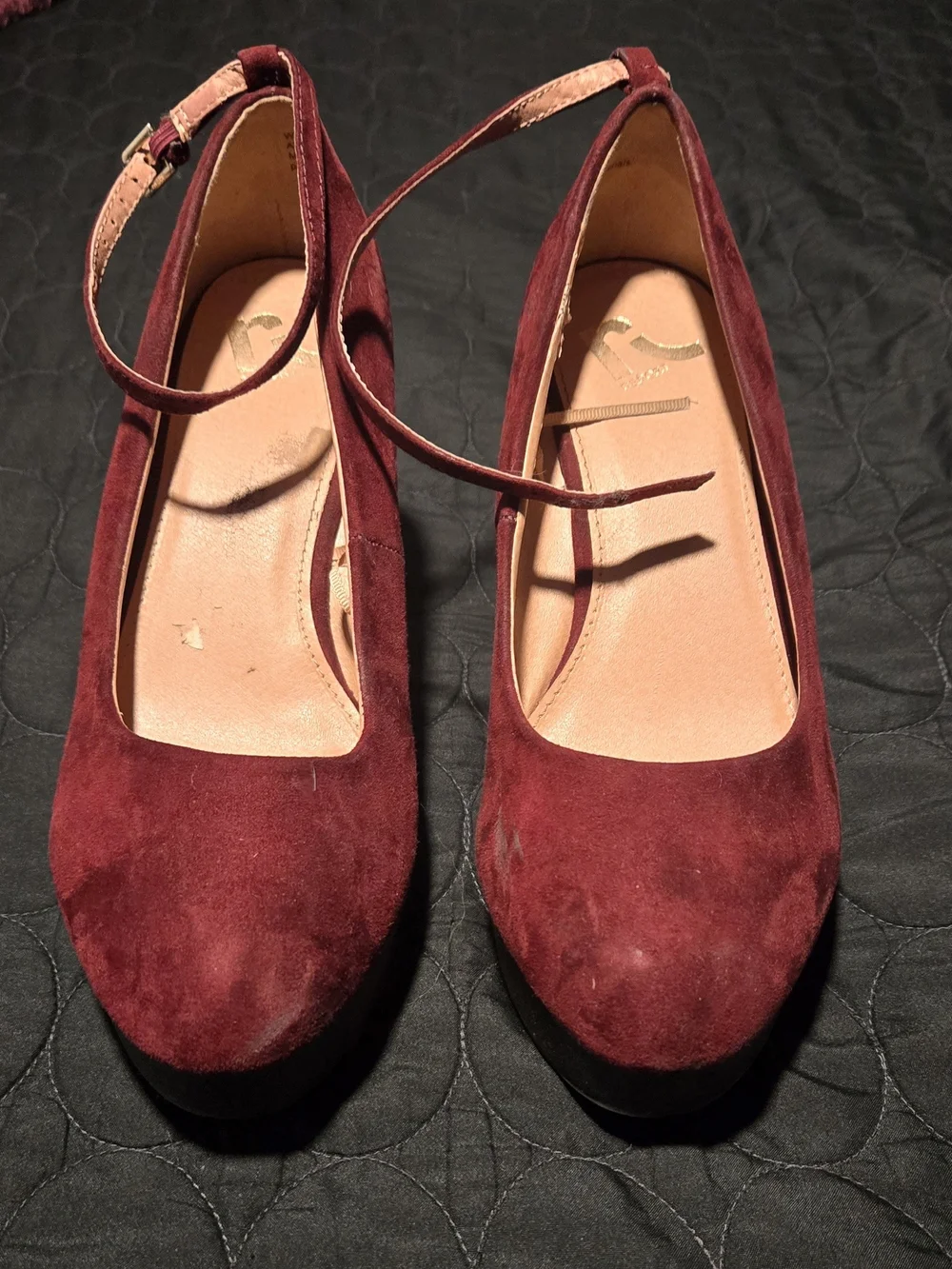 Women’s Burgundy Suede Wedge Heels